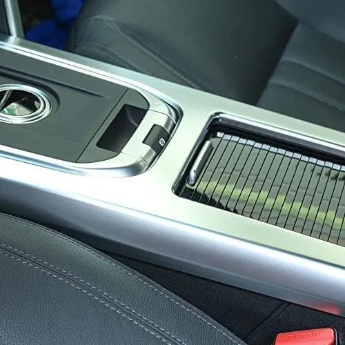 Vista 4 de Marcos de cubierta de panel de cambio de engranajes de coche, 1 unidad para Land Rover Discovery Sport 2015 2016 2017 2018 2019 (plata)