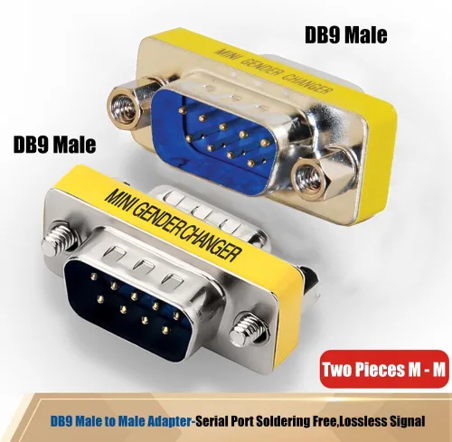 Vista 2 de Paquete de 6 adaptadores serie RS232 de 9 pines DB9 hembra a hembra acoplador DB9 hembra a macho conector macho a macho Mini cambiador de género