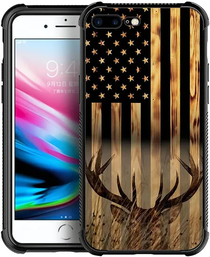 Vista 40 de DJSOK Funda compatible con iPhone 7/8 Plus, diseño con patrón de parachoques trasero, esquinas reforzadas contra arañazos, esquinas reforzadas