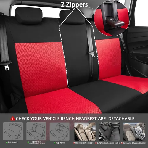 Vista 4 de CAR PASS Fundas de asiento de malla de aire 3D para automóvil, juegos completos con esponja de 5 mm, 4 alfombrillas impermeables para el suelo