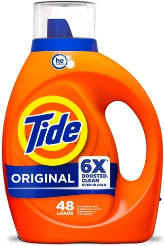 Vista 25 de Tide 13875CT Detergente líquido para ropa, original, botella de 25 onzas (caja de 6)