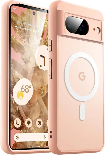 Vista 23 de JETech Funda magnética para Google Pixel 8 de 6.2 pulgadas 2023, compatible con MagSafe, translúcida mate trasera a prueba de golpes (Hazel)