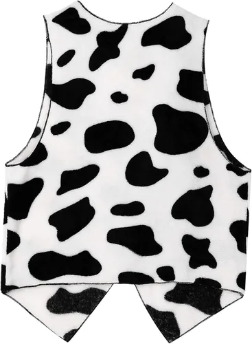 Vista 2 de Chaleco de abrigo sin mangas con estampado de vaca para hombre, chaleco hippie para Navidad, Halloween, disfraz de vaquero