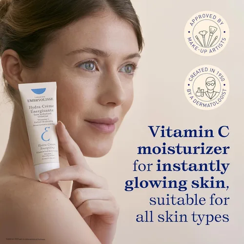 Vista 2 de Embryolisse Hidratante facial energizante con vitamina C. Crema diaria antienvejecimiento que aumenta la luminosidad para una hidratación y brillo