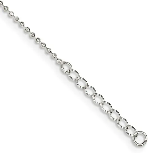 Vista 2 de Lazo Negro JewelryPendientes de plata de ley 1,5mm abalorio Fe Encanto Tobillera, 1011inch