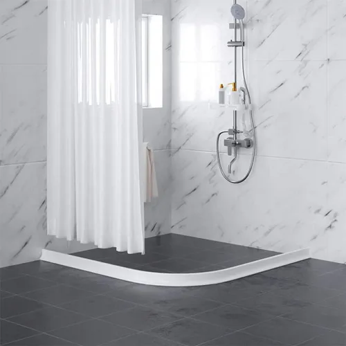 Vista 8 de Umbral de ducha de 39 pulgadas, barrera de agua plegable, sistema de retención de tapón de agua, separación seca y húmeda para baño, cocina y más