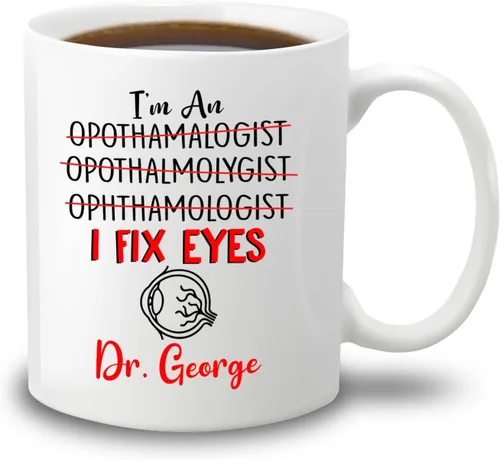 Vista 19 de Taza de café personalizada para oftalmólogo con texto en inglés "Thank You For Being An Awesome Oftalmologist", taza de café personalizada