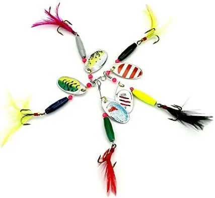 Vista 3 de 6pcs spinnerbaits Hard Metal Spinner Kit trucha lubina señuelos de pesca wobbler aparejos de pesca