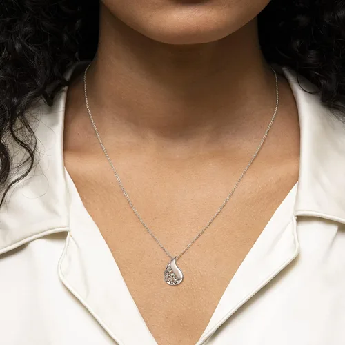 Vista 6 de Collar de urna de lágrima de plata de ley 925 para cenizas, árbol genealógico, recuerdo, cremación, joyería conmemorativa para mujeres, Plata