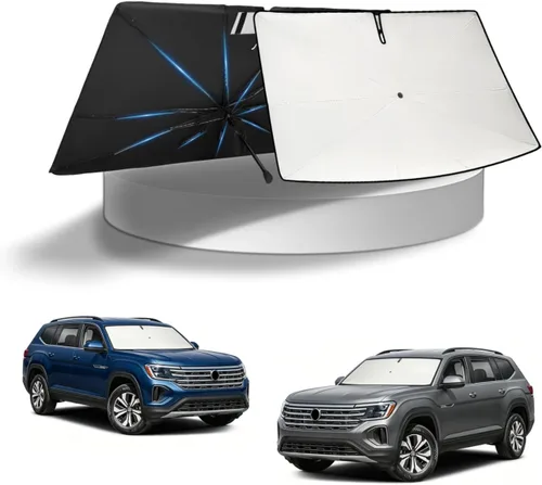 Vista 306 de KUST - Parasol plegable para parabrisas para BMW X1 E84, accesorios 2011 2012 2013 2014 2015, protector de visera de sol ajustable que bloquea