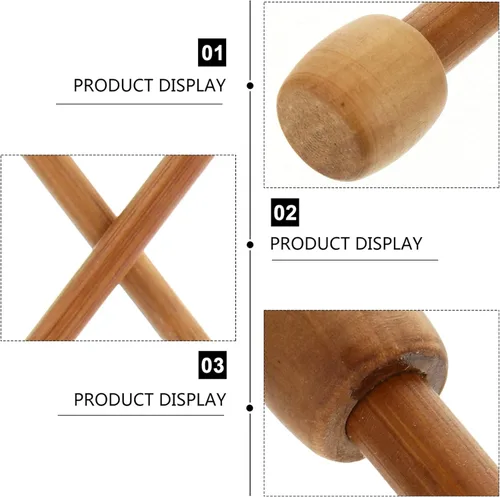 Vista 5 de EXCEART Varillas de bambú para colgar en la pared, 4 varillas de madera de 12.12 pulgadas para colgar en la pared, accesorios de tapiz