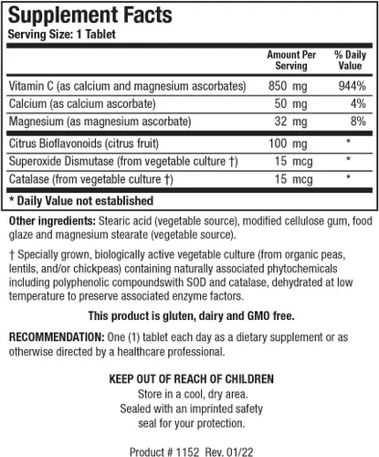 Vista 4 de BIOTICS RESEARCH Bio C Plus 1000 antioxidantes de alta potencia Vitamina C