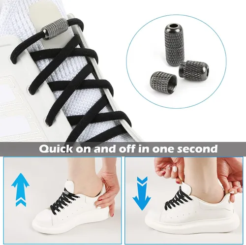 Vista 5 de ZHENTOR Cordones elásticos para zapatos, cordones elásticos sin atar, talla única para todos los zapatos de adultos y niños