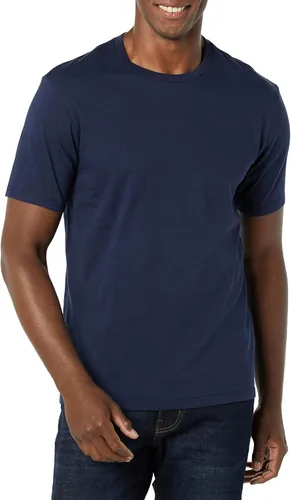 Vista 2 de Tienda Essentials Camiseta de manga corta ajustada con cuello redondo para hombre, paquete de 2