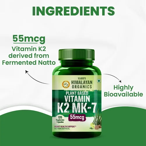 Vista 5 de Himalayan Organics Organics Suplemento de vitamina K2 a base de plantas apoya una salud ósea y cardíaca más fuerte - 120 cápsulas vegetales