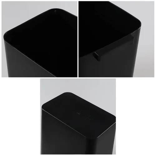 Vista 3 de Xyskin Cubo de basura de plástico de 4.5 galones, papelera de escritorio, basura, negro, paquete de 3