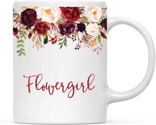 Vista 40 de Andaz Press Taza de té de cerámica para el día de la madre, regalo de 9.5 fl oz, otoño, marsala, flores burdeos, rosas, flores, tía, 1 paquete