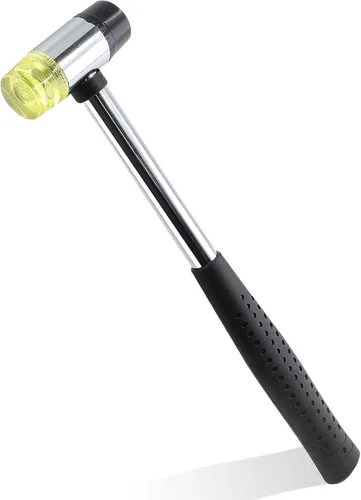 Vista 8 de Martillo de mazo de goma suave de doble cabeza de 0.984 in, martillo de goma de nailon, mazo de metal con cabezal de conversión de 2 piezas