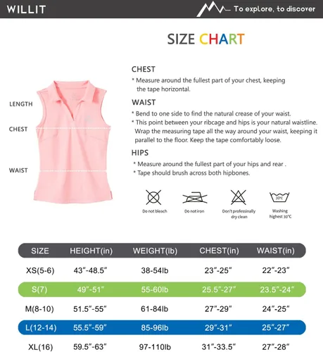 Vista 6 de Willit Polo sin mangas para niñas, polo de golf y tenis, de secado rápido