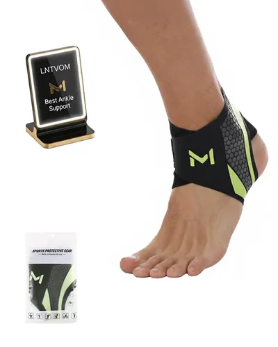 Vista 12 de Tobillera estabilizador de compresión con cordones para deportes de baloncesto, recuperación de esguinces para hombres y mujeres, ajustable