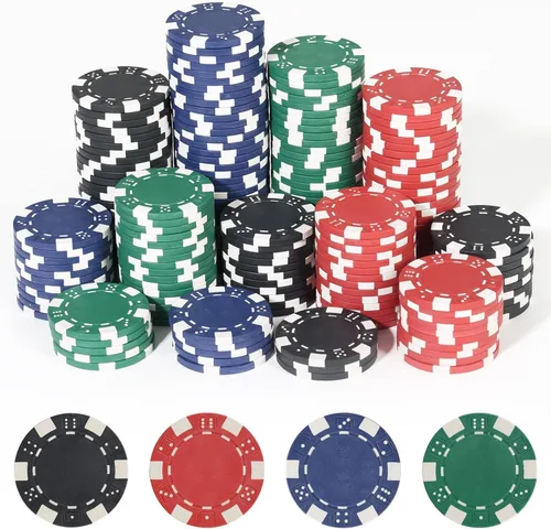 Vista 10 de Fichas de póquer de 11.5 gramos, 100 piezas de fichas de póquer de casino para Texas Hold'em, fichas de blackjack, kit de juegos de póquer