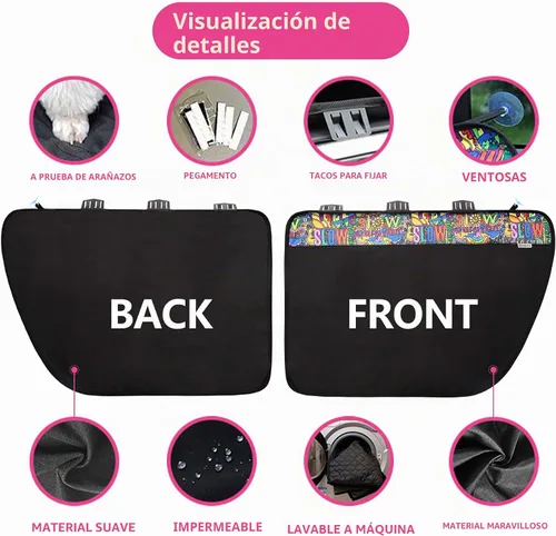 Vista 3 de 2 protectores de puerta de automóvil para perros y mascotas, impermeables, a prueba de arañazos, antideslizantes, duraderos, protectores de puerta