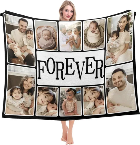 Vista 16 de Mantas personalizadas con fotos, regalos personalizados para parejas, manta con fotos personalizada, regalos para siempre y para siempre, regalo