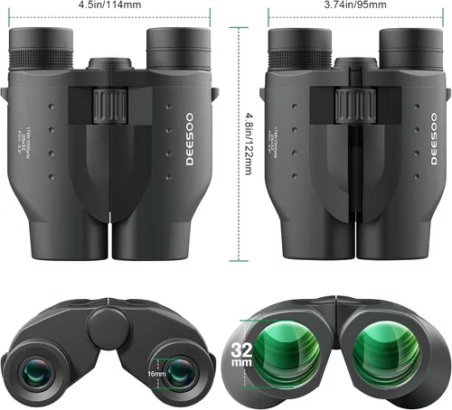 Vista 8 de Binoculares compactos de observación de aves de 25x32, de alta potencia para adultos y niños BAK4 FMC Optics for Sports Sightseeing, Low Light for