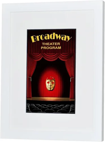 Vista 5 de Broadway Playbill Marco - Acabado negro satinado con alfombrilla blanca