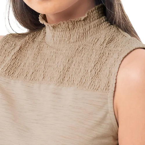 Vista 3 de Lee Camiseta sin mangas fruncida de cuello alto para mujer