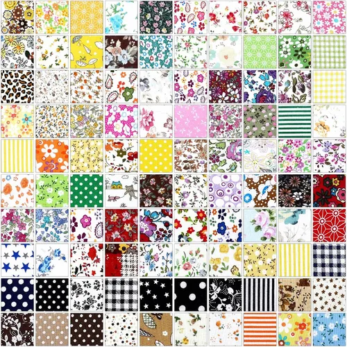 Vista 7 de Irenare 100 piezas de tela de algodón de 8 x 8 pulgadas cuadrados precortados de tela de acolchado, tela floral de retazos de tela de retazos