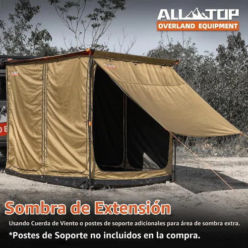 Vista 4 de ALL-TOP Toldo con suelo de 6.6 x 8.2 pies, tienda de campaña Oxford 420D Rip-Stop con malla resistente a los insectos, refugio solar impermeable
