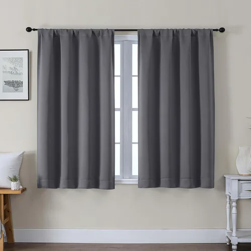 Vista 61 de Gwine Cortinas opacas para dormitorio, 54 pulgadas de largo, paneles de cortina de ventana con aislamiento térmico y reducción de ruido, cortinas