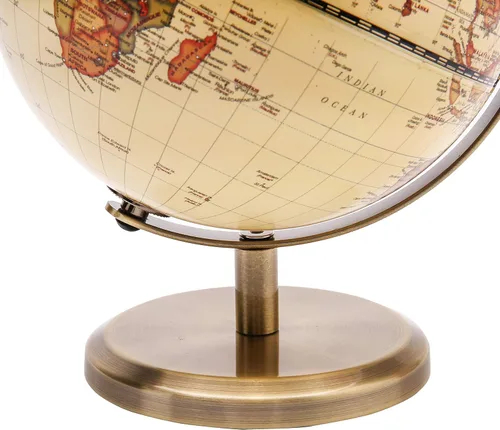 Vista 4 de Globo Antiguo Diámetro 5.5 pulgadas / 14cm - Educativo/Geográfico - Mapa en Inglés
