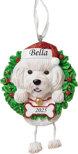 Vista 14 de Adorno personalizado para 2025, raza pura de perro Beagle, adorno para árbol de Navidad, decoración profesional personalizada, regalo para cachorro