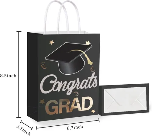 Vista 3 de 12 bolsas de regalo para graduados, regalos de fiesta de graduación, bolsas de envoltura para decoración de suministros de fiesta temática