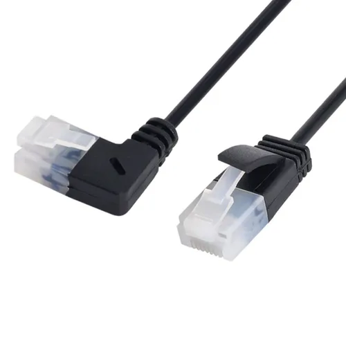 Vista 11 de chenyang Cable de extensión de red Ethernet en ángulo dual CAT6 RJ45 de 90 grados con rotación de 360 grados de 0.7 ft