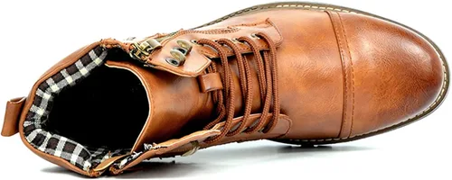 Vista 6 de Bruno Marc Men's Motorcycle Combat Boots Zipper Biker Boot