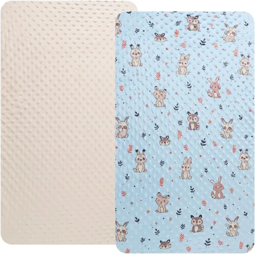 Vista 17 de Dot - Juego de sábanas para moisés, paquete de 2 sábanas elásticas ajustables para cuna, ultra suaves, ajuste universal, almohadilla rectangular