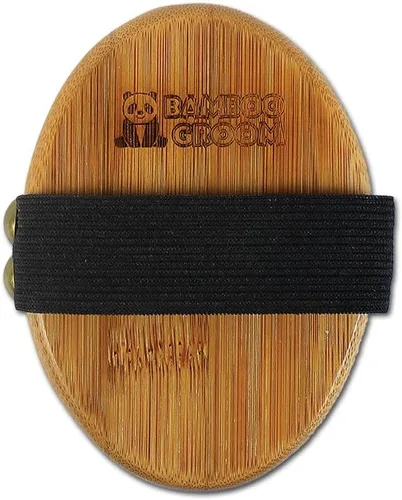 Vista 3 de Bamboo Groom Cepillo de curry con cerdas de goma para mascotas