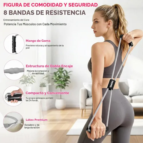 Vista 7 de WALITO 15 PCS Pilates Kit, Adjustable Pedal Resistance Band with Handle, Figure 8 Resistance Band for Exercise Women, At Home Workout Equipment Set