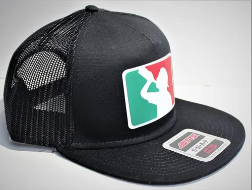 Vista 4 de EL Borracho Sombreros Mexico Mesh Back Trucker El Snapback, Negro