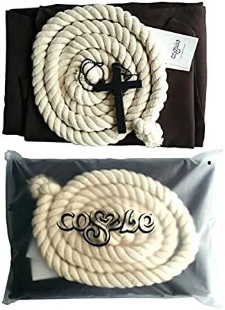 Vista 3 de Bata de monje sacerdote medieval con capucha
