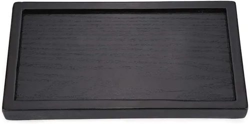 Vista 8 de Bandeja de té con forma rectangular de madera maciza versátil para té, café, aperitivos, comidas, bandeja para servir, platos de restaurante