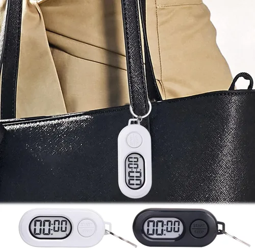 Vista 2 de 2 llaveros de reloj deportivo portátil con temporizador de parada, reloj digital de cuenta regresiva, pantalla LCD, accesorios para reloj digital