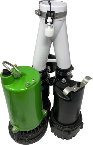 Vista 2 de PumpSpy PS2000C SmartPump combinación premontada con conexión Wi-Fi, bomba de sumidero primaria de 1/2 HP y bomba de sumidero de reserva de batería