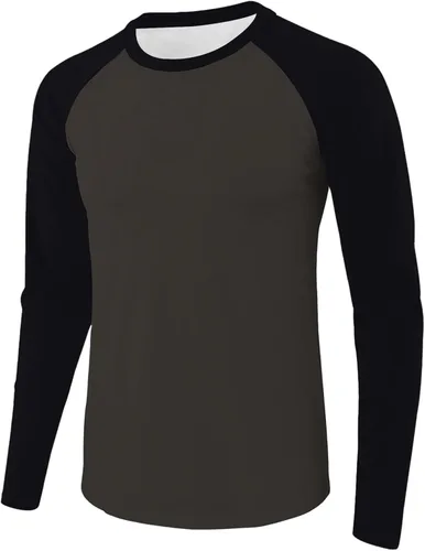 Vista 12 de Camiseta de béisbol para hombre, manga larga, cuello redondo, algodón, raglán, casual, dinámica