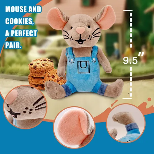 Vista 3 de If You Give a Mouse a Cookie, juego de peluche de ratón y galleta de 9.5