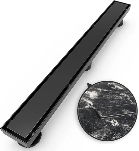 Vista 9 de WEBANG Drenaje de ducha lineal de 12 pulgadas, desagüe de piso rectangular con accesorios, cubierta reversible 2-en-1, rejilla de inserción