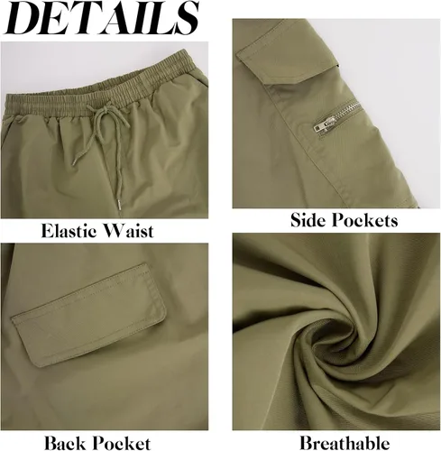 Vista 2 de Opomelo Pantalones cargo para hombre, ajuste relajado, pantalones deportivos de senderismo, pantalones deportivos de pierna recta con bolsillos
